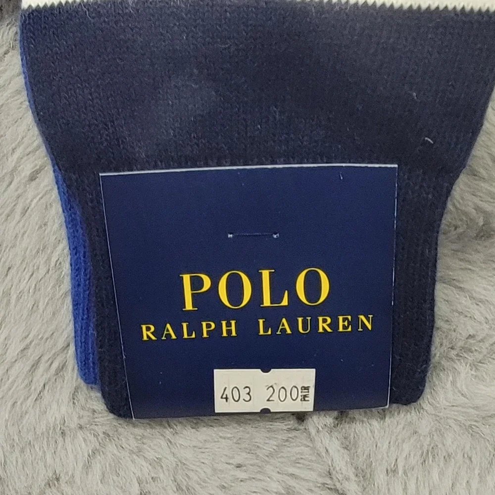 Polo Ralph Lauren Socks Mens 6-12.5 Multicolor Stripe Crest Pony Crew Mid Calf